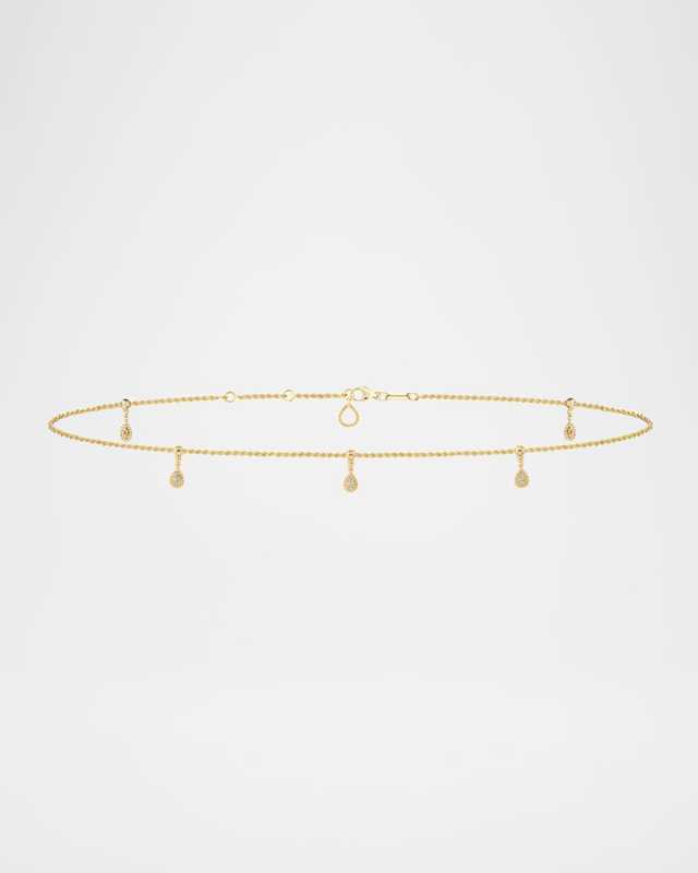 Serpent Boheme 18K Yellow Gold Multi Motif Diamond Chain Anklet